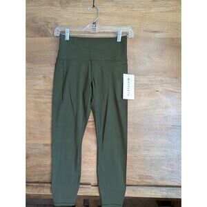 Athleta Leggings Womens Medium Green Stretch Yoga Training Transcend Stash Tight